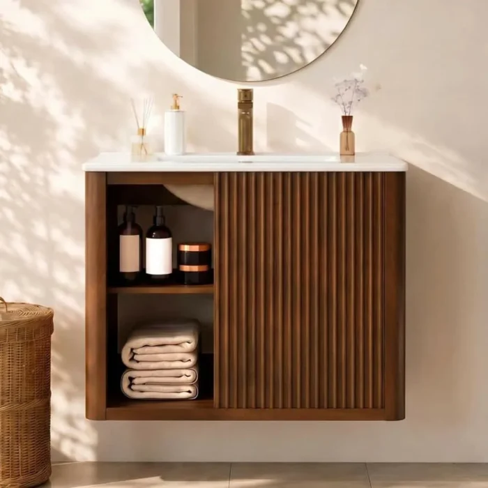Deervalley 30 Inch Natural Oak Floating Bathroom Vanity