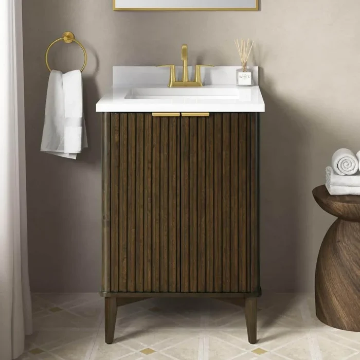 Gabi 24 Inch Warm Walnut Bathroom Vanity